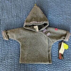 Gray Hooded Baby Jacket